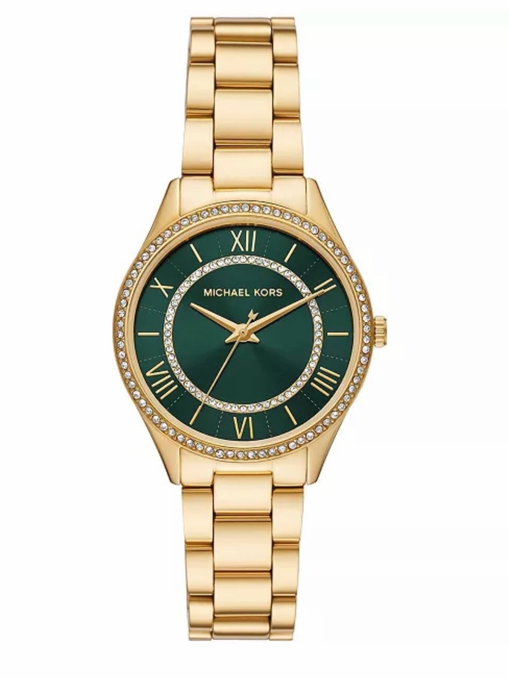 Michael Kors Gold-Tone Bracelet Watch with Green Dial